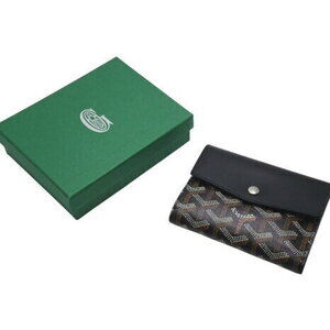 GOYARD Saint Gabriel Trifold Wallet Black Leather